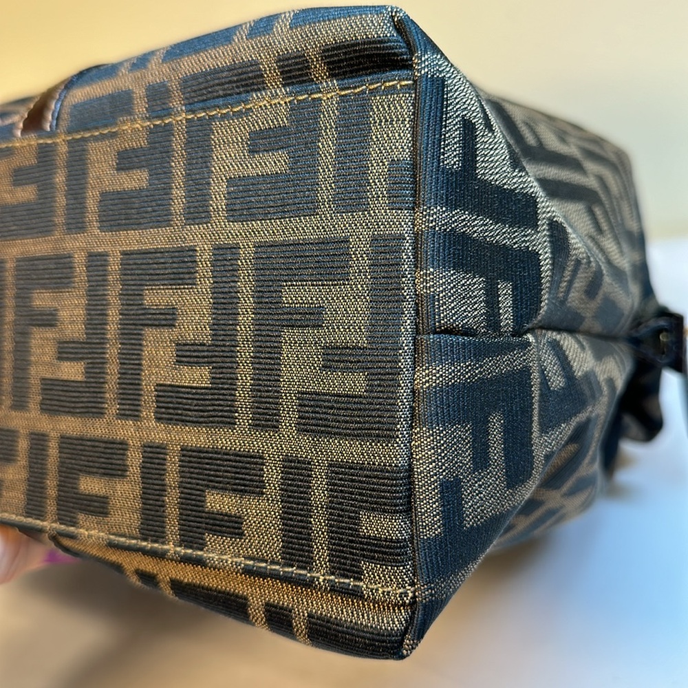 COA Fendi Zucca Tote Goldtone Hardware, Adjustable Sides, Leather Straps - Picture 12 of 15